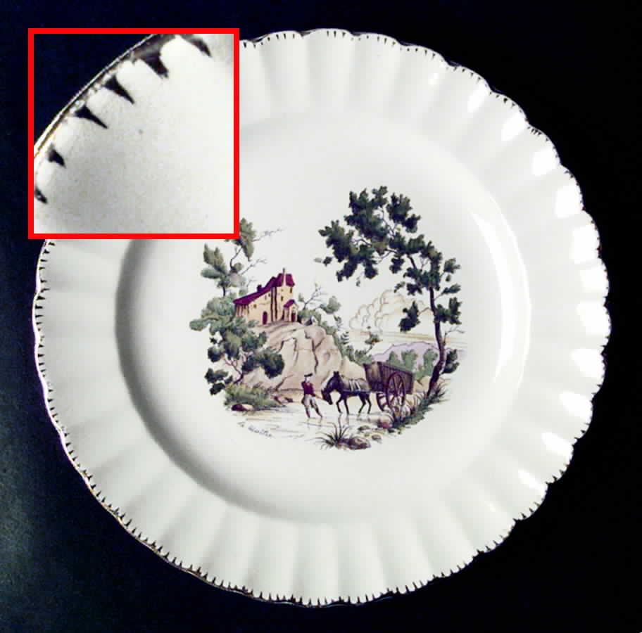 Chateau France (FIligree 1KGFE) Dinner Plate by Limoges-American-1