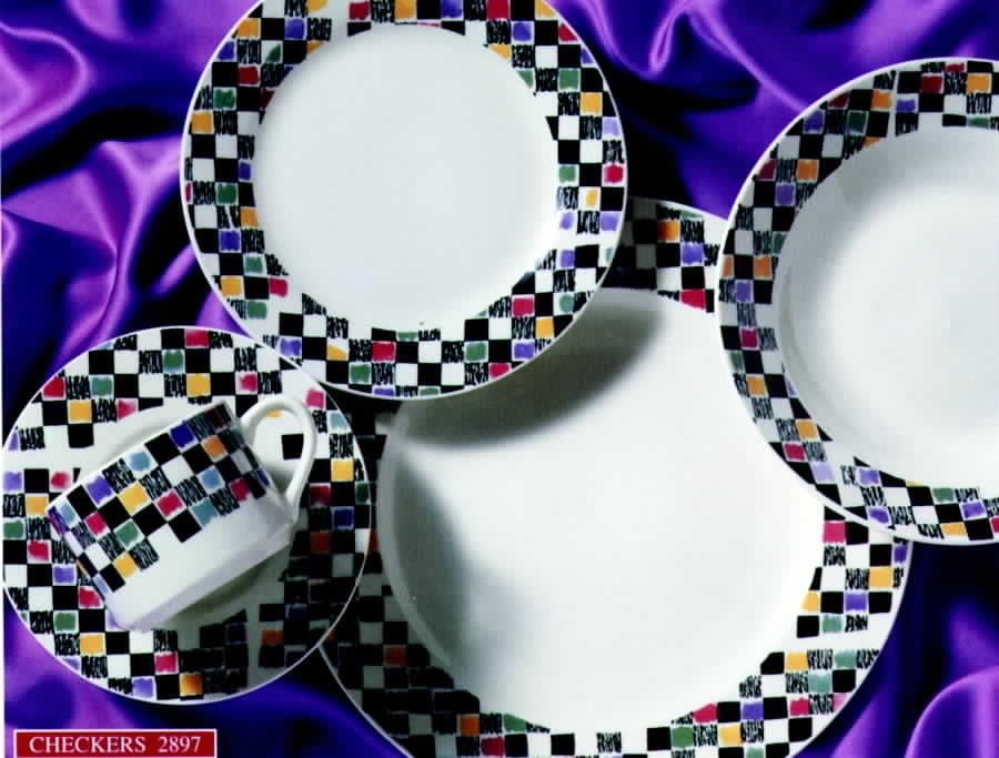 Checkers Dinner Plate by Lynn's China-1
