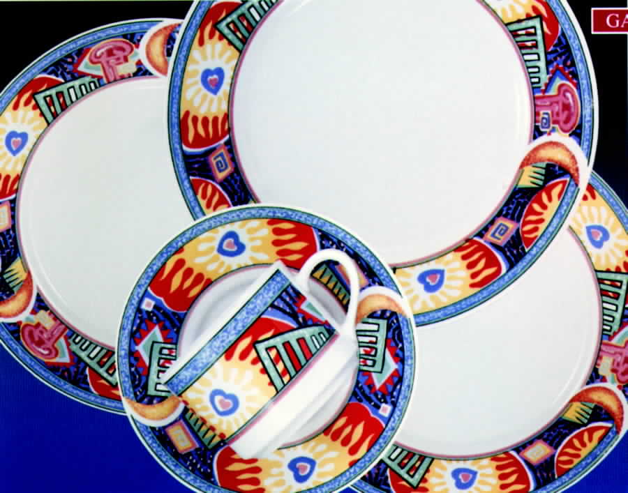 Galaxie Flat Cup & Saucer Set by Lynn's China-1