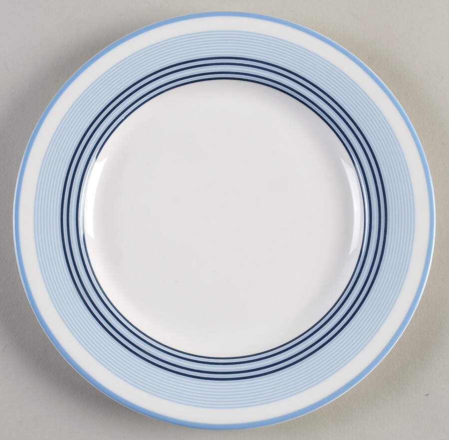 Shirting Stripe Blue Salad Plate by Ralph Lauren China-1