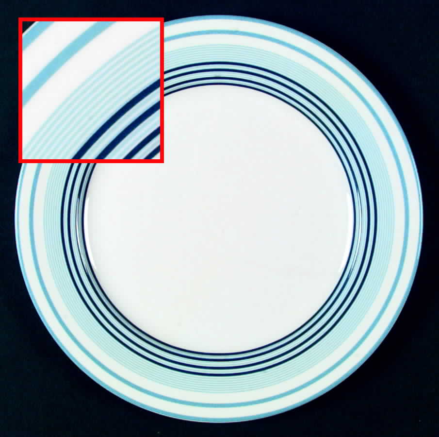 Shirting Stripe Blue Dinner Plate by Ralph Lauren China-1