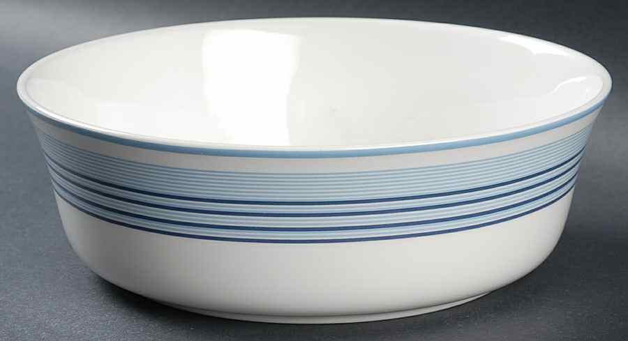 Shirting Stripe Blue 8" Round Vegetable Bowl by Ralph Lauren China-1
