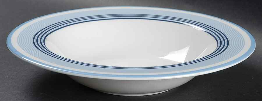 Shirting Stripe Blue Rim Soup Bowl by Ralph Lauren China-1