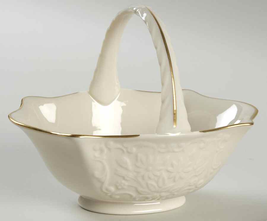 Sans Souci Collection Small Oval Basket with Handle by Lenox-1