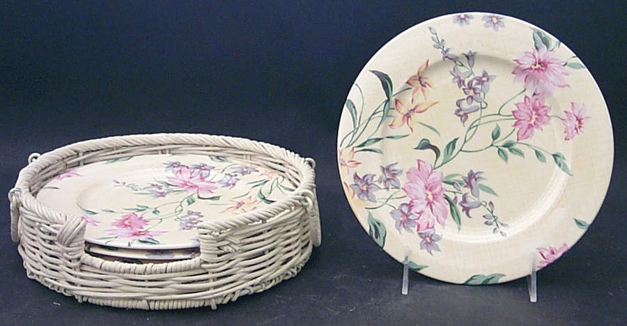 Perennial Garden Salad Plate - Set of 4 & Caddy by Lenox-1