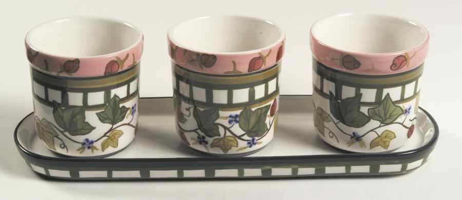 Summer Terrace (Earthware) Planter Set (3 Planters and Tray) by Lenox-1