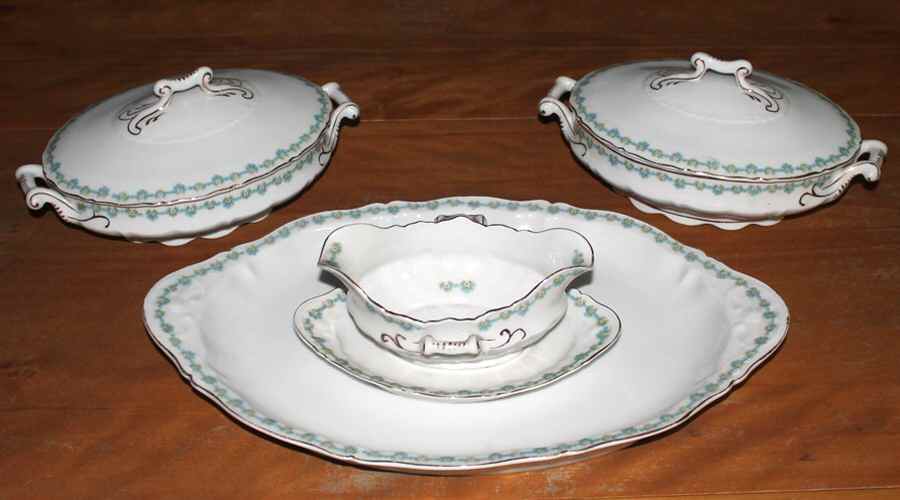 1420 Gravy Boat with Attached Underplate by Lazarus Straus & Sons-1