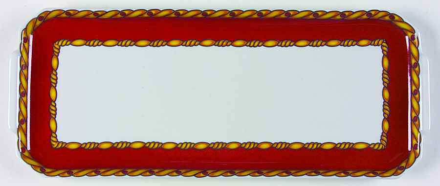 Ali Baba Rust Rectangular Cake Tray by Laure Japy-1