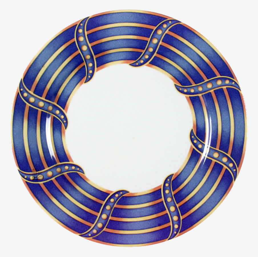 Ali Baba Blue Service Plate (Charger) by Laure Japy-1