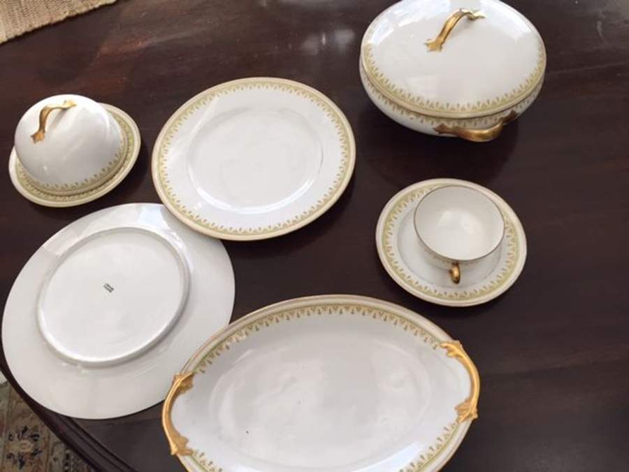 LIM77 9" Oval Vegetable Bowl by Limoges-French-1