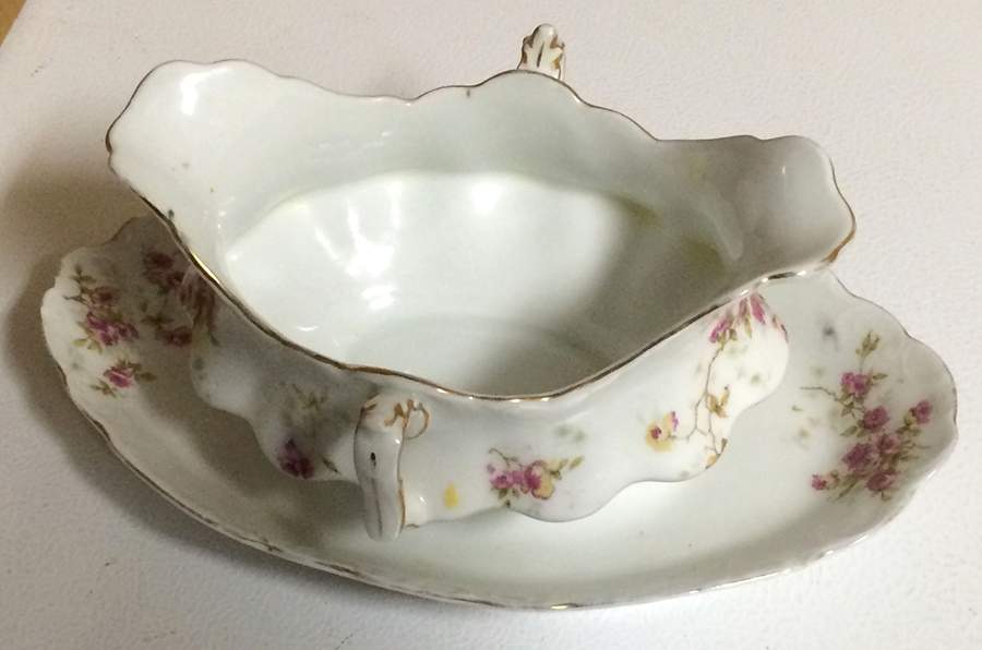 274 Gravy Boat with Attached Underplate by Lazarus Straus & Sons-1
