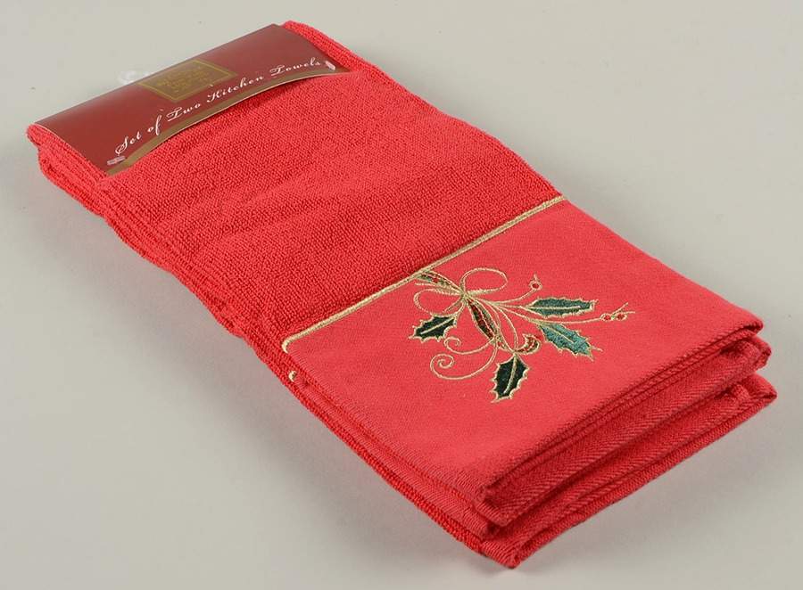 Holiday Nouveau Gold (Set of 2) Cloth Kitchen Towels by Lenox-1