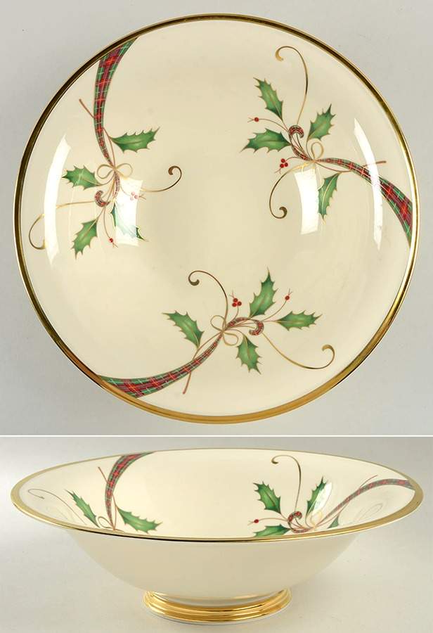Holiday Nouveau Gold Large Fruit Bowl by Lenox-1
