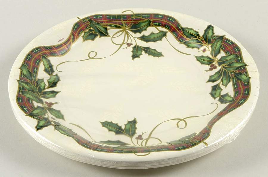Holiday Nouveau Gold (Pack of 12) Paper Dinner Plates by Lenox-1