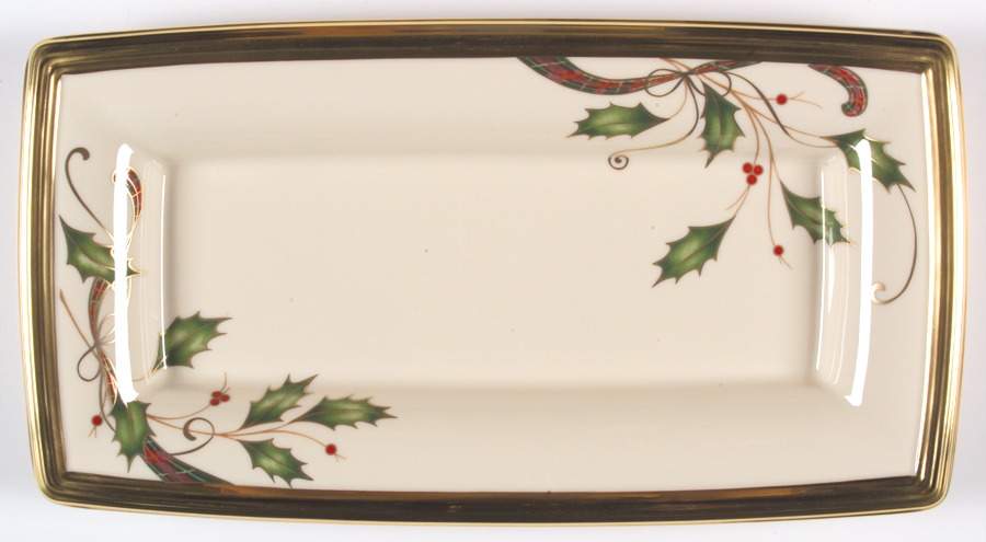 Holiday Nouveau Gold Rectangular Tray by Lenox-1