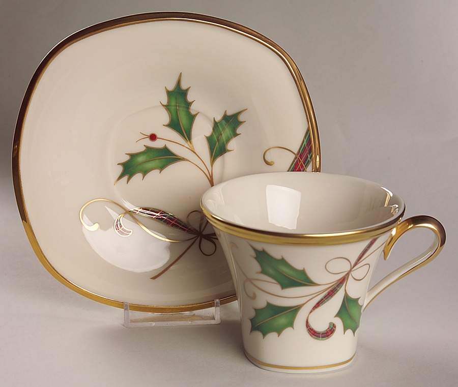 Holiday Nouveau Gold Square Cup & Saucer Set by Lenox-1