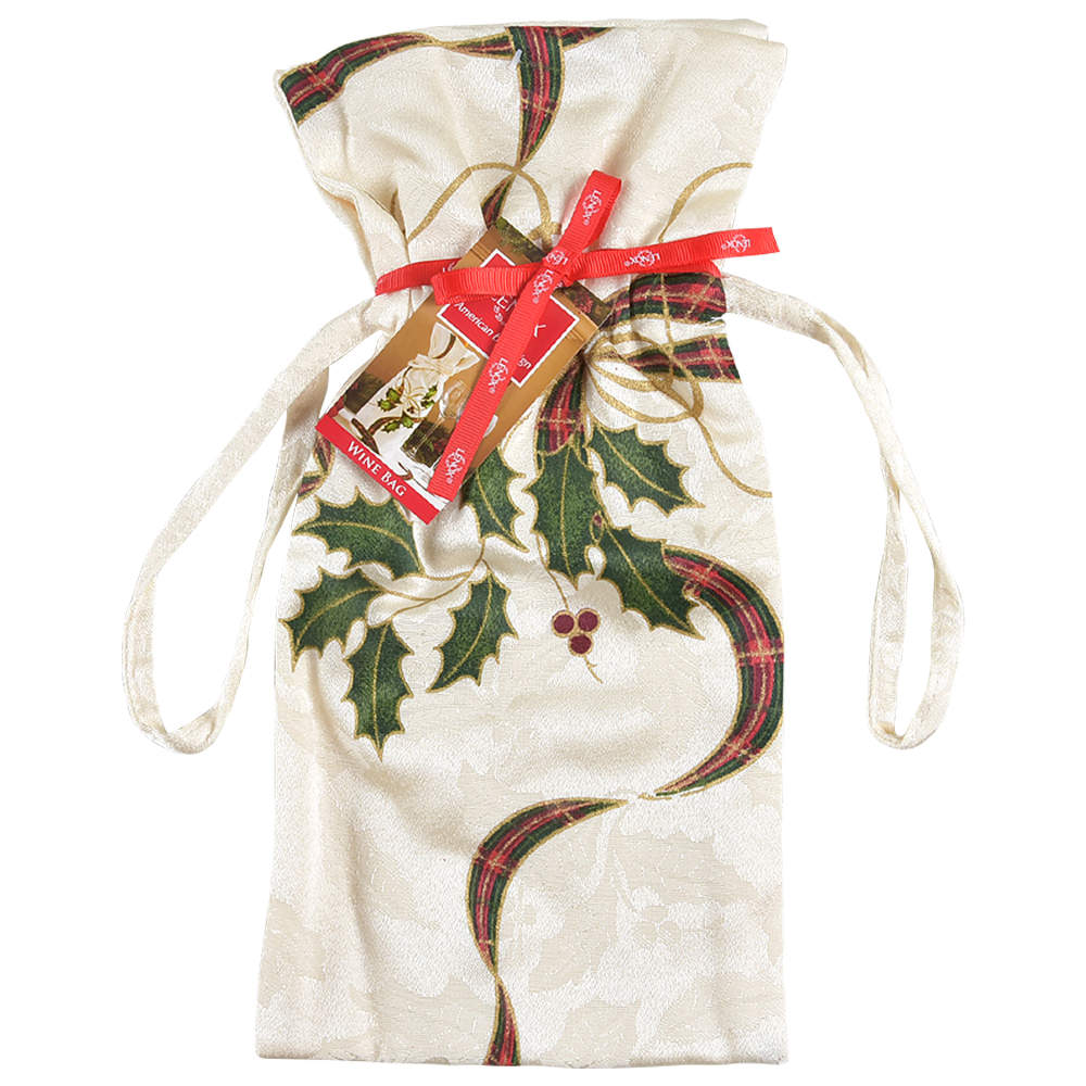 Holiday Nouveau Gold Cloth Wine Bag by Lenox-1