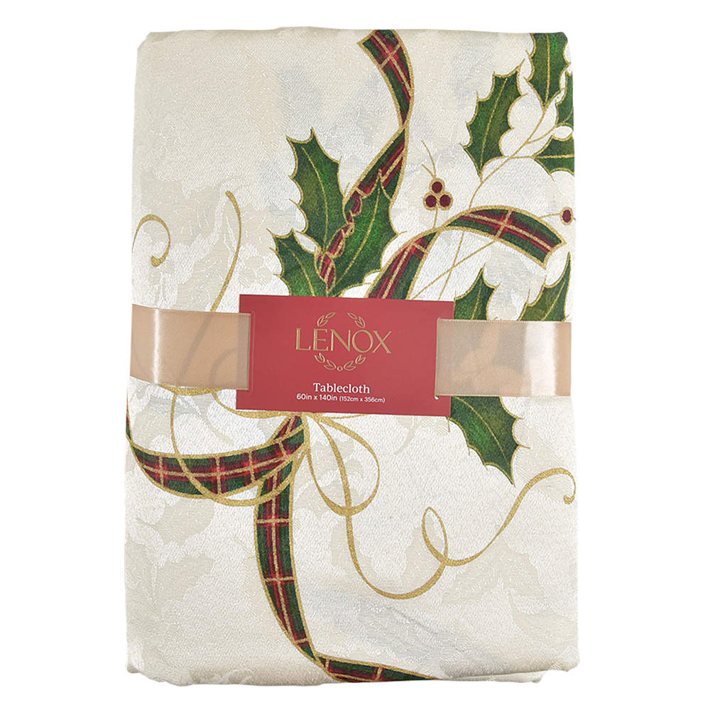 Holiday Nouveau Gold Tablecloth-Oblong 60" X 140" by Lenox-1