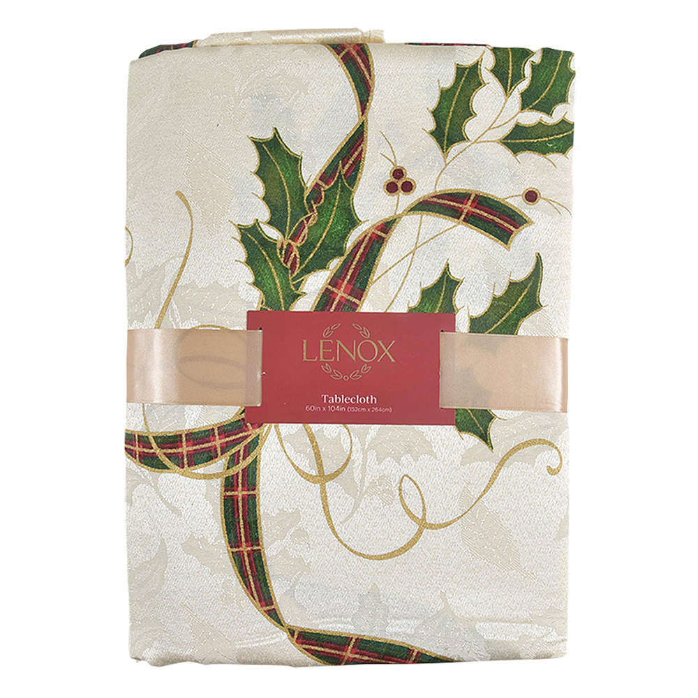 Holiday Nouveau Gold 60" X 104" Oblong Tablecloth by Lenox-1