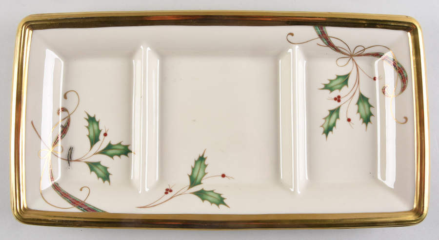 Holiday Nouveau Gold 3-Part Rectangular Divided Server by Lenox-1