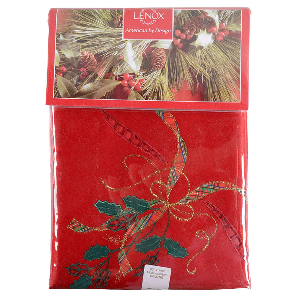 Holiday Nouveau Gold Tablecloth-Oblong 60" X 140" by Lenox-1