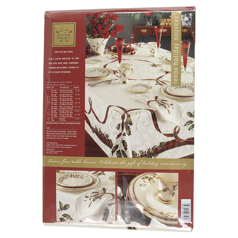 Holiday Nouveau Gold 60" X 84" Oblong Tablecloth by Lenox-1