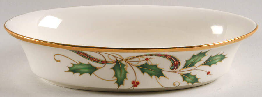 Holiday Nouveau Gold 10" Oval Vegetable Bowl by Lenox-1