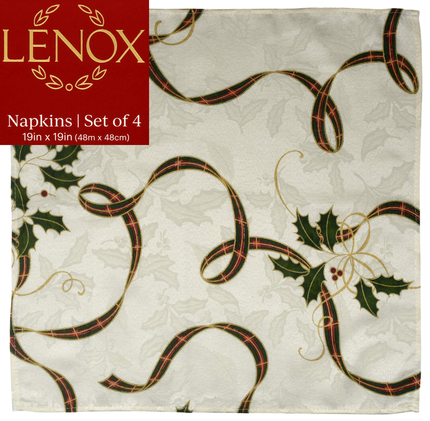 Holiday Nouveau Gold Cloth Napkin - Set of 4 by Lenox-1