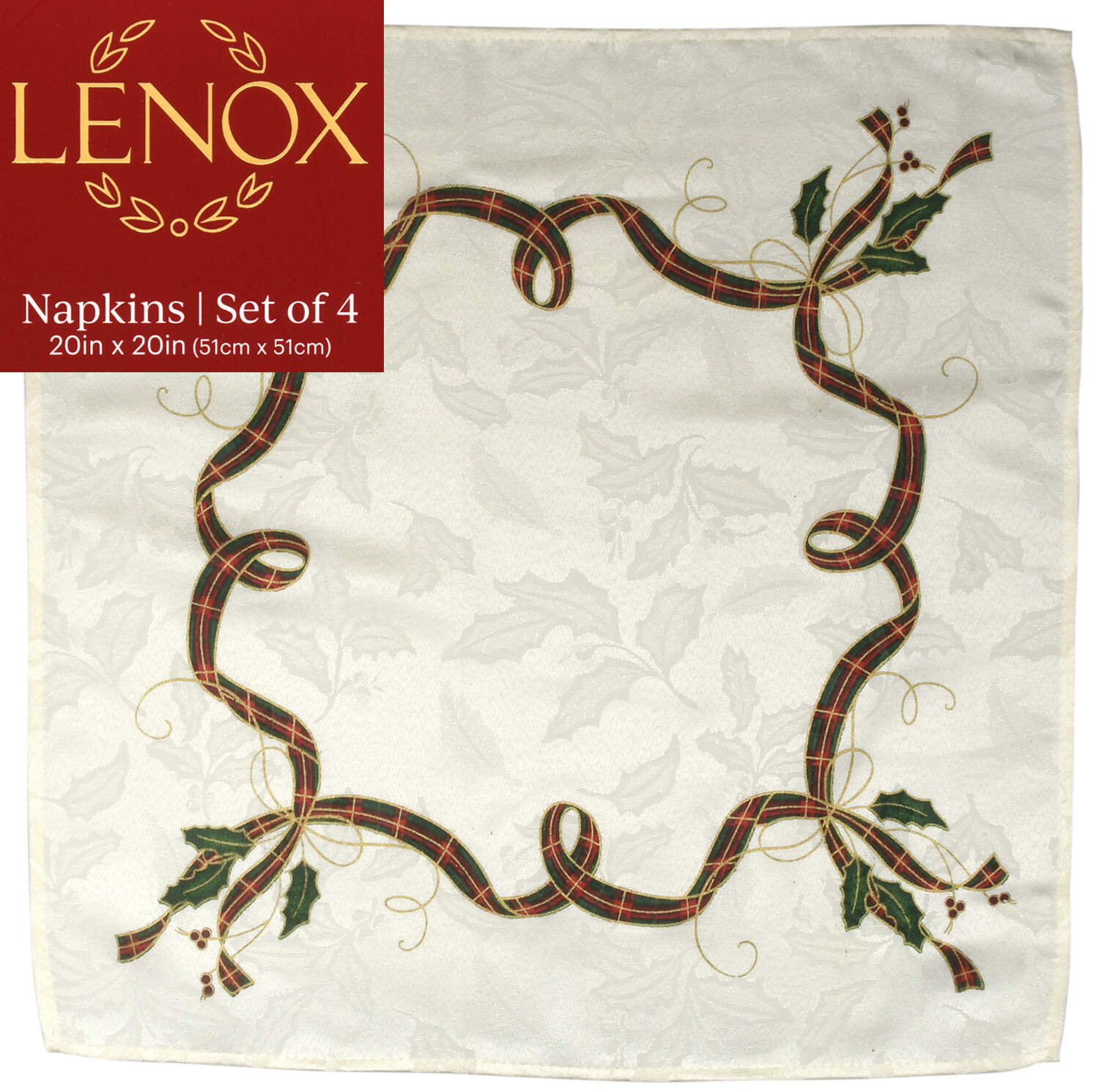 Holiday Nouveau Gold Cloth Napkin - Set of 4 by Lenox-1