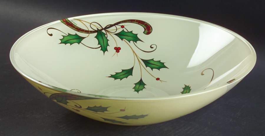 Holiday Nouveau Gold Large Low Decoupage Glassware Bowl by Lenox-1