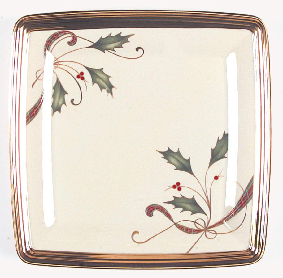 Holiday Nouveau Gold Square Accent Luncheon Plate by Lenox-1