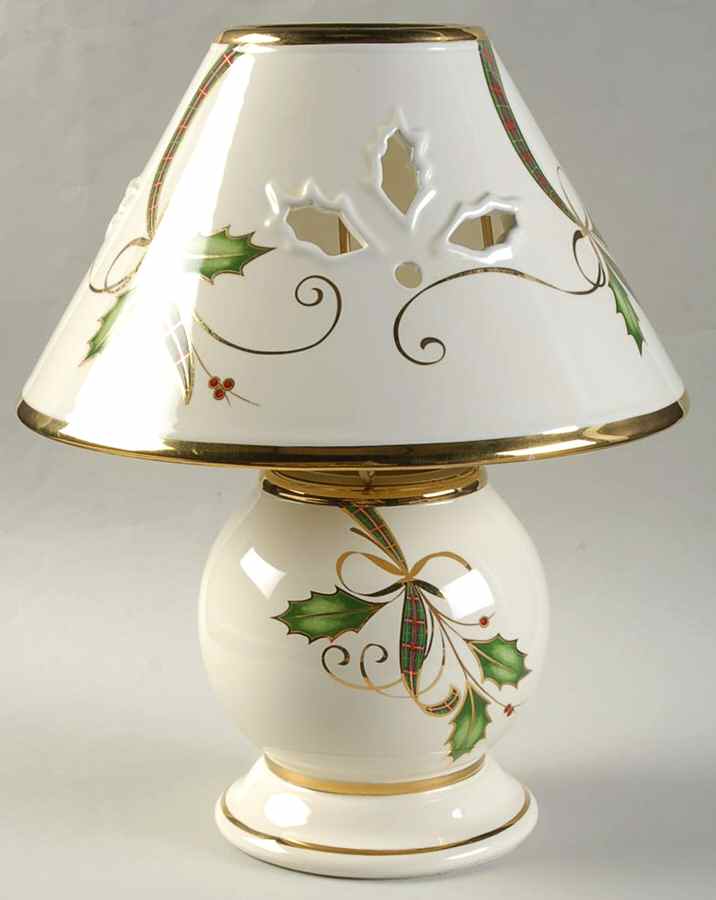 Holiday Nouveau Gold Candle Lamp & Shade by Lenox-1