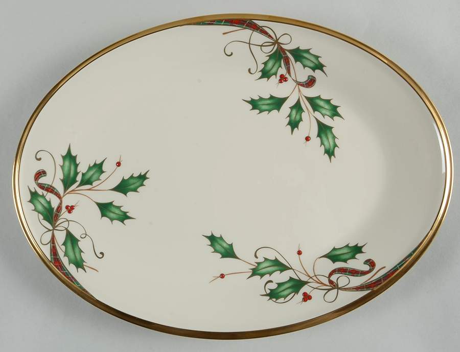 Holiday Nouveau Gold 14" Oval Serving Platter by Lenox-1
