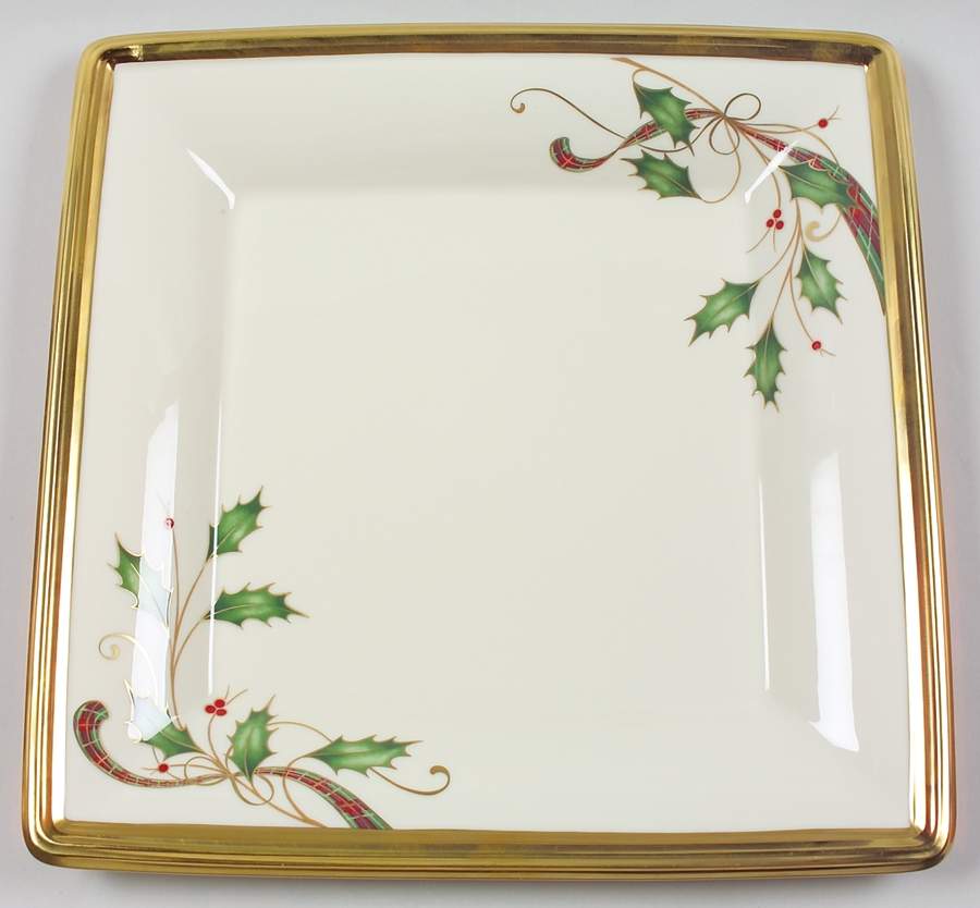 Holiday Nouveau Gold 12" Square Serving Platter by Lenox-1
