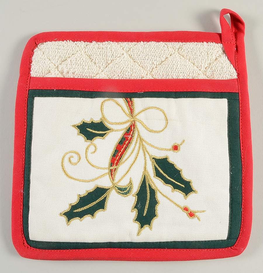 Holiday Nouveau Gold Cloth Potholder by Lenox-1