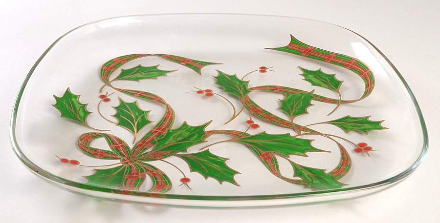 Holiday Nouveau Gold 12" Glassware Square Platter by Lenox-1