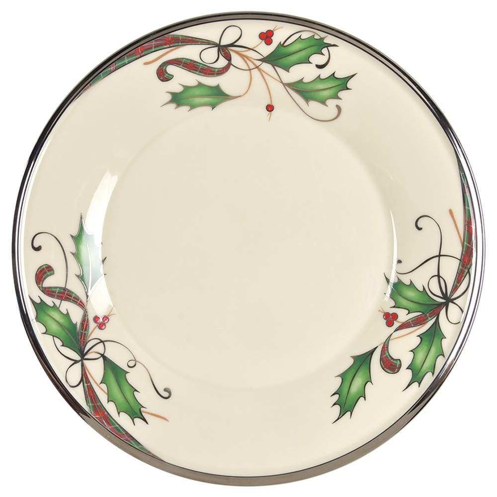 Holiday Nouveau Platinum Cream Accent Luncheon Plate by Lenox-1