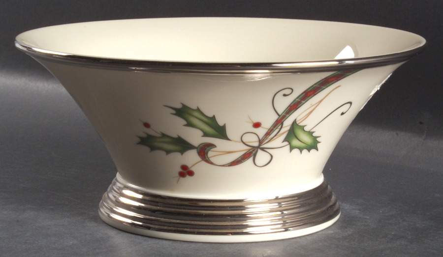 Holiday Nouveau Platinum Cream 8" Round Vegetable Bowl by Lenox-1