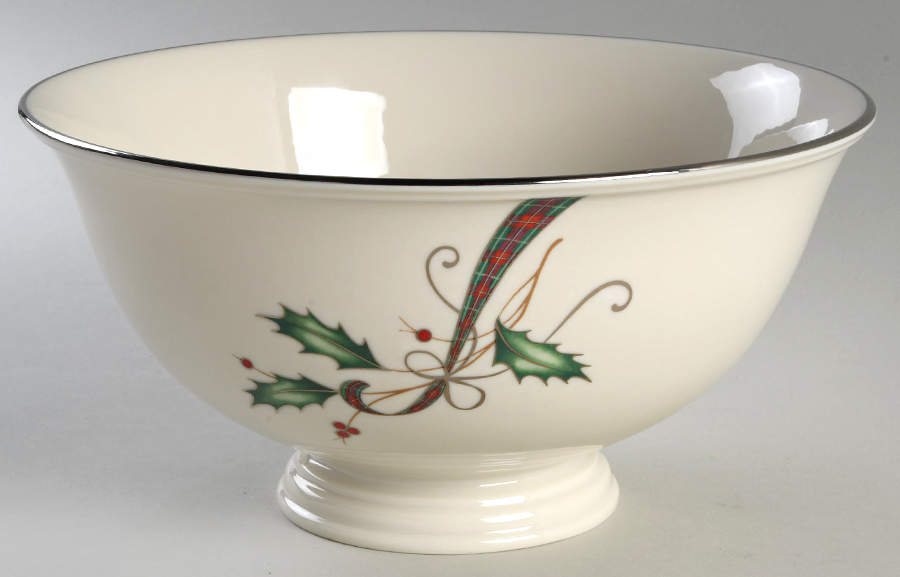 Holiday Nouveau Platinum Cream 10" Large Salad Serving Bowl by Lenox-1