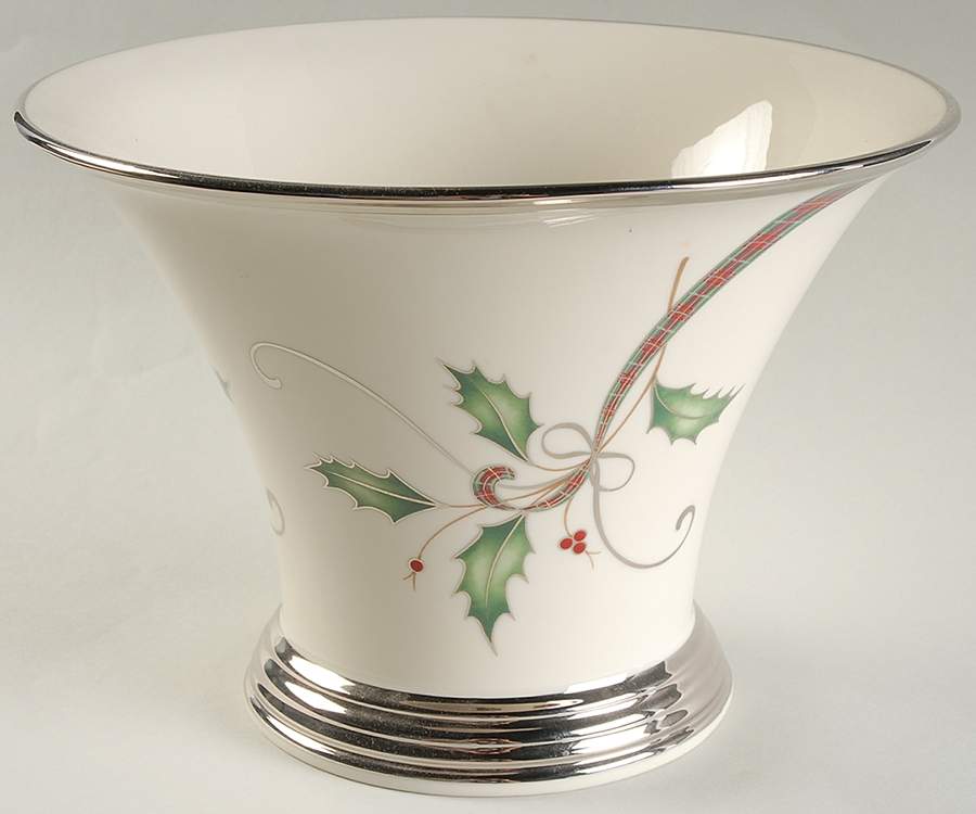 Holiday Nouveau Platinum Cream Centerpiece/Console Bowl by Lenox-1