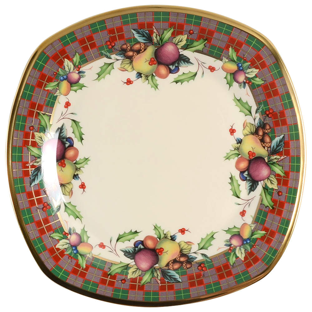 Holiday Tartan Square Accent Luncheon Plate by Lenox-1