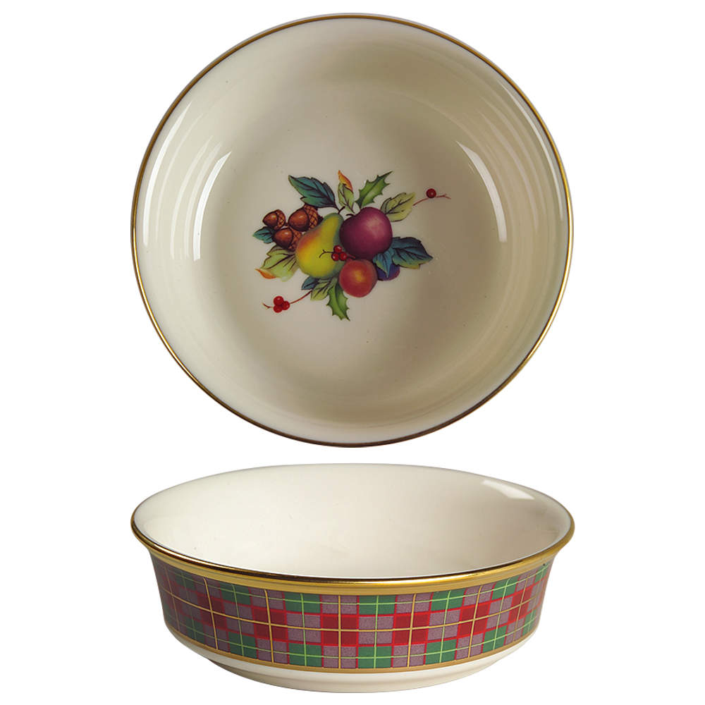 Holiday Tartan Fruit/Dessert (Sauce) Bowl by Lenox-1