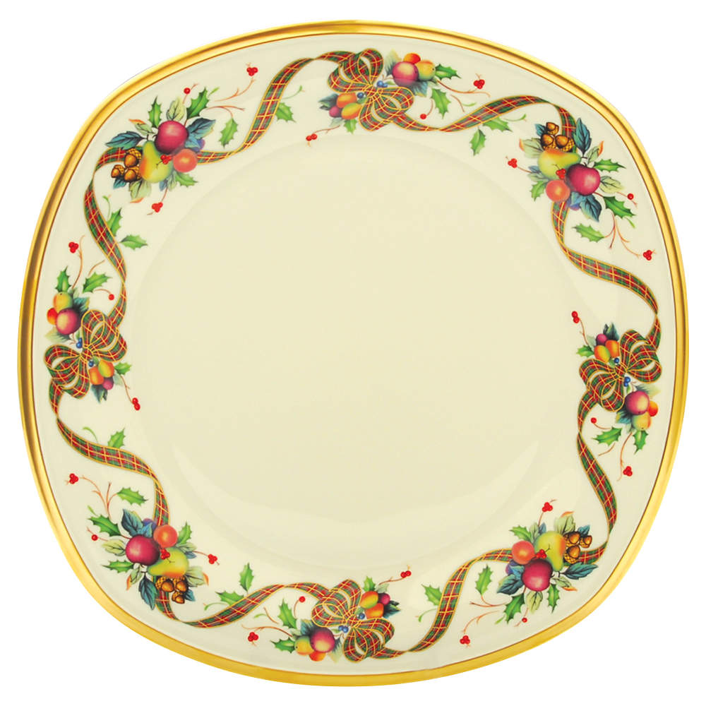 Holiday Tartan 13" Square Serving Platter by Lenox-1