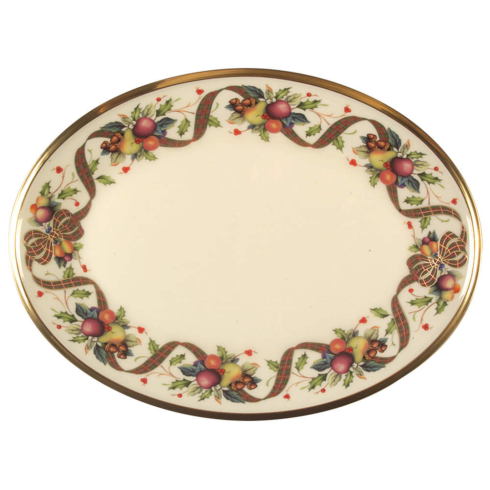 Holiday Tartan 13" Oval Serving Platter by Lenox-1