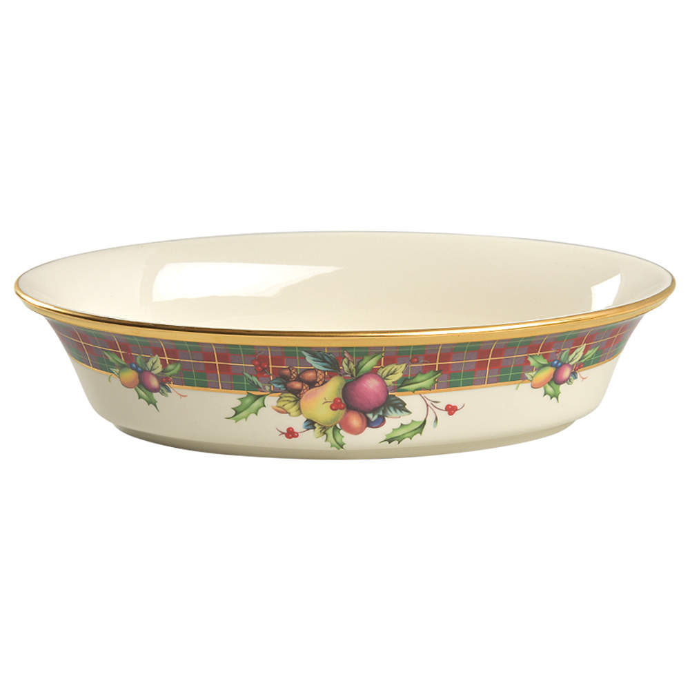 Holiday Tartan 10" Oval Vegetable Bowl by Lenox-1