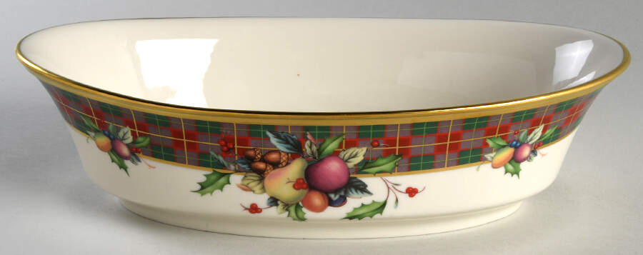 Holiday Tartan 10" Oval Vegetable Bowl by Lenox-1