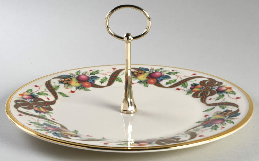 Holiday Tartan Round Serving Plate with Handle (DP) by Lenox-1