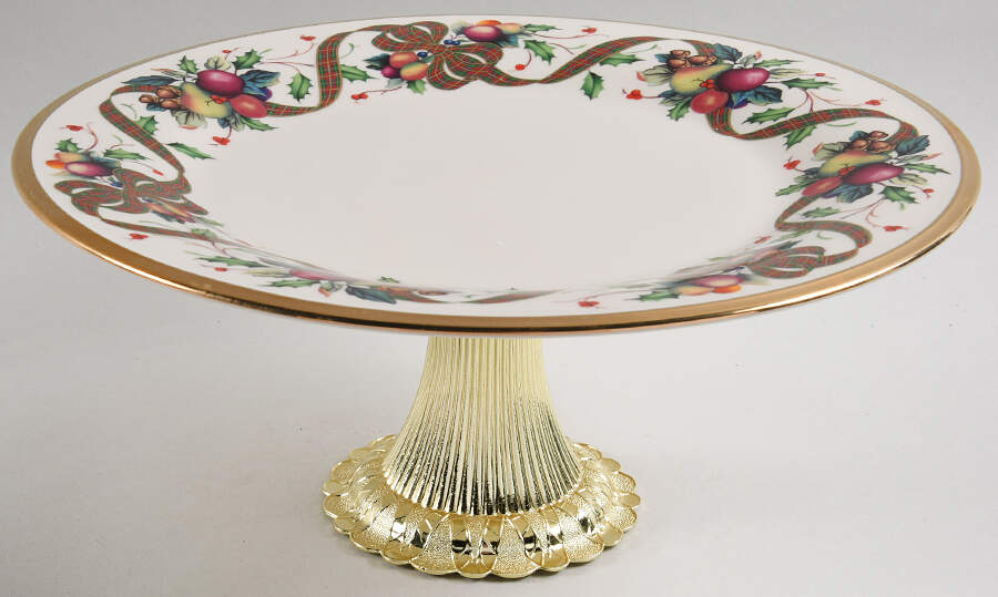 Holiday Tartan Cake Stand with 4"-5" Metal Pedestal  Hc by Lenox-1