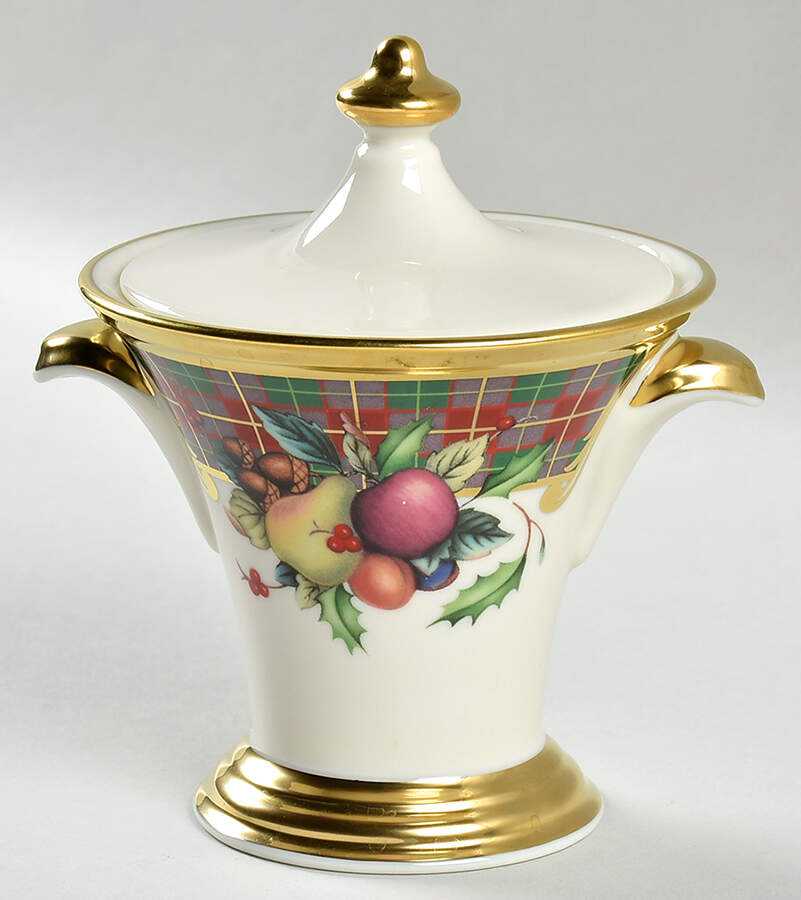 Holiday Tartan Sugar Bowl & Lid by Lenox-1