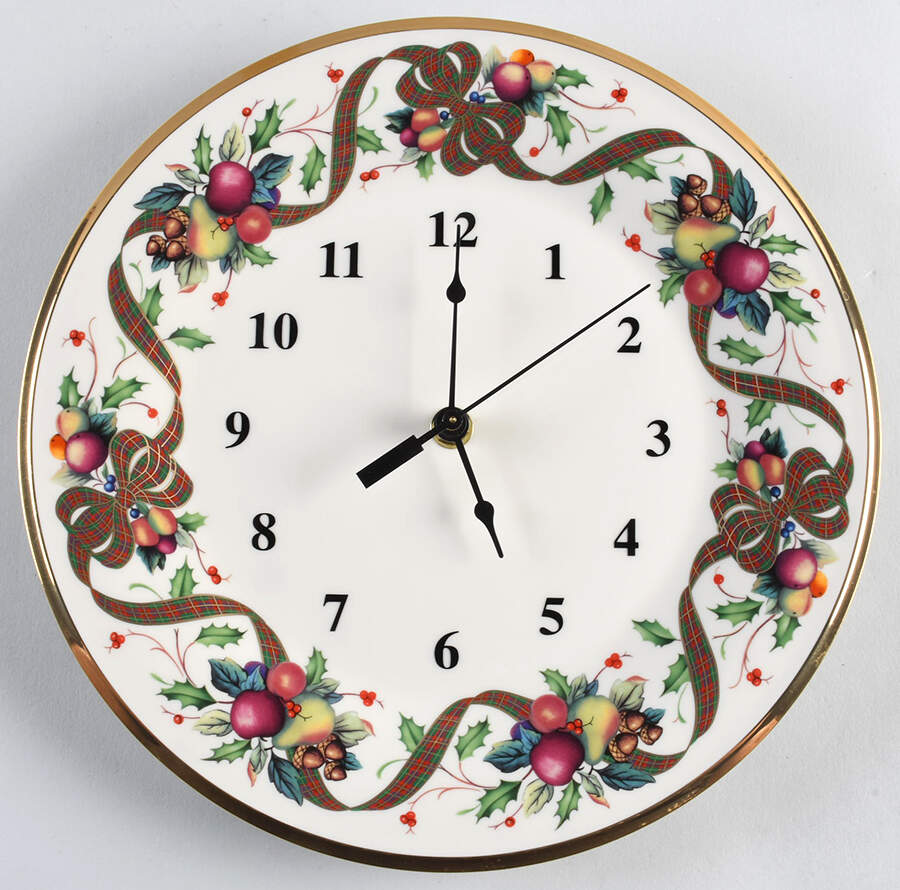 Holiday Tartan 1-2" depth  Clock Plate HC by Lenox-1